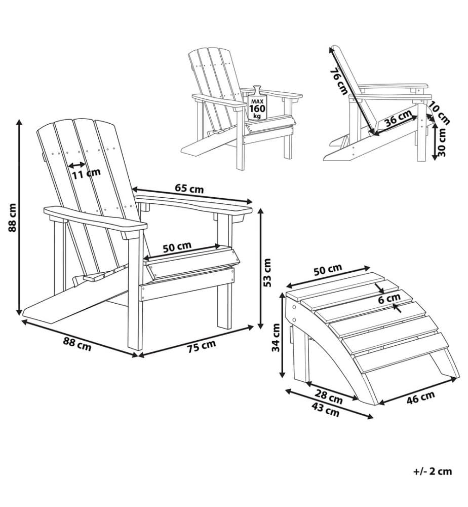 Chaise de jardin ADIRONDACK Bleu
