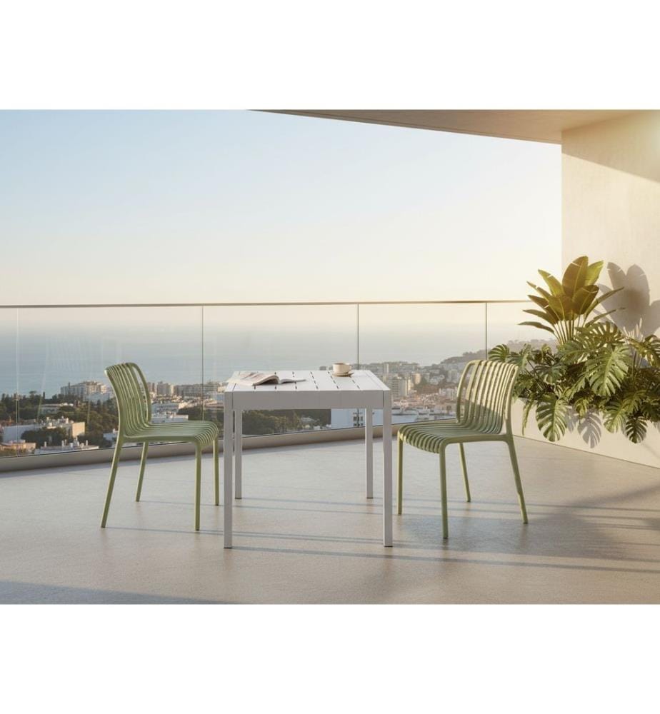 Table de salle à manger de jardin BARTICA 81 cm 84 cm Gris