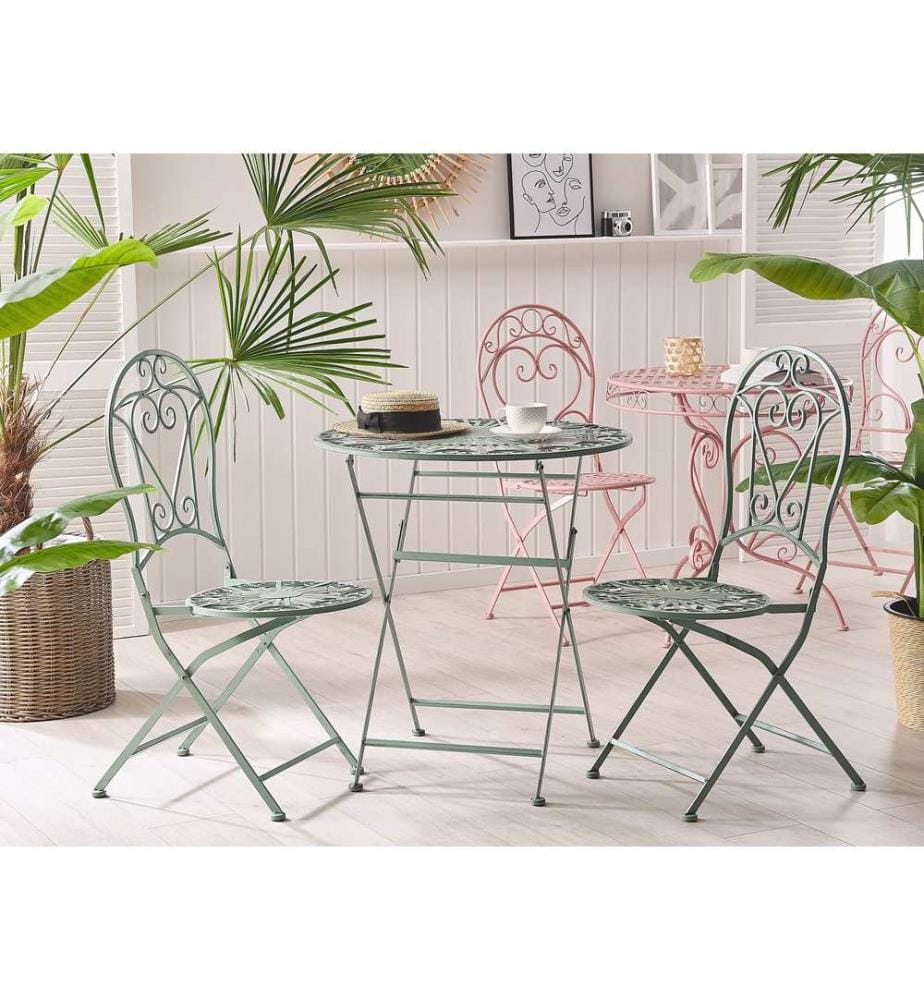 Table bistrot TRENTO 70 cm 70 cm Métal Vert clair