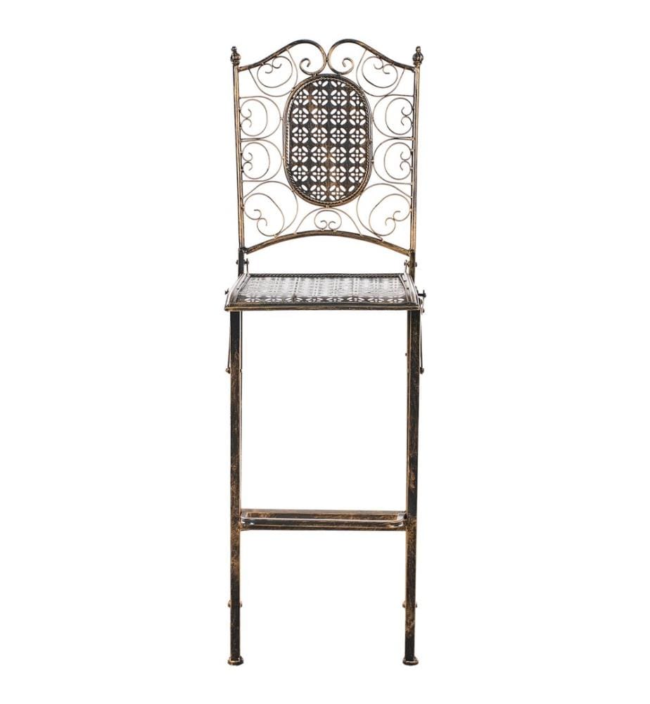 Lot de 2 chaises de bar de jardin BORMIO Pliant Métal Noir