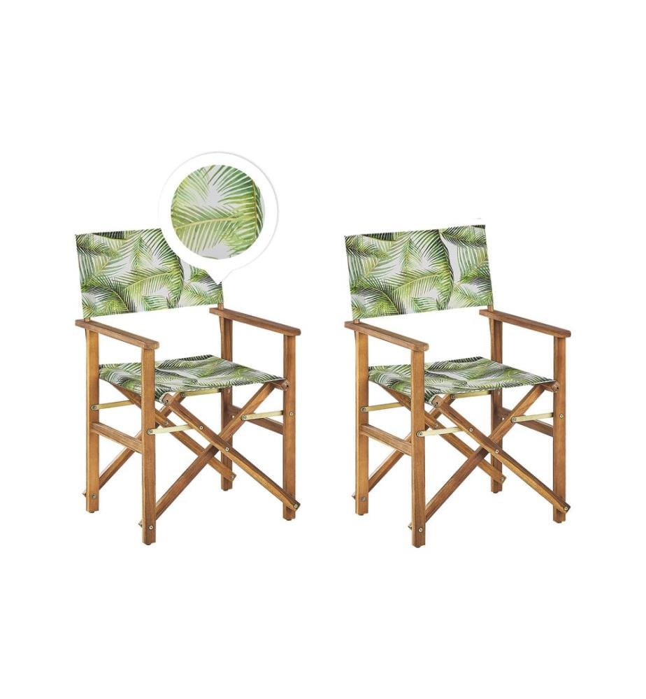 Lot de 2 chaises de jardin CINE Acacia Vert clair