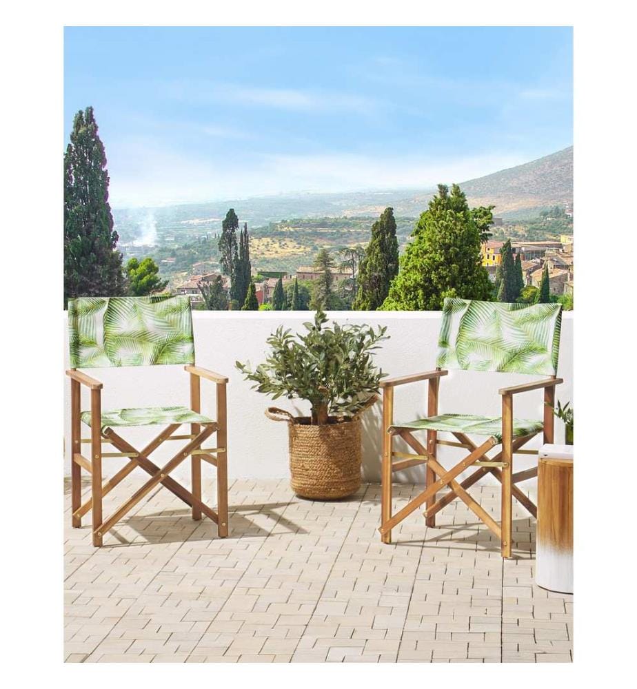 Lot de 2 chaises de jardin CINE Acacia Vert clair