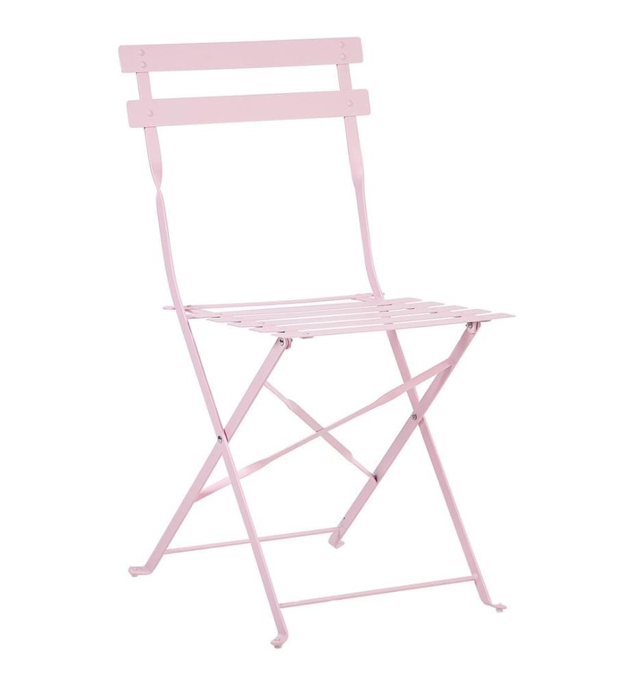 Ensemble bistrot Pliant FIORI Métal Rose pastel