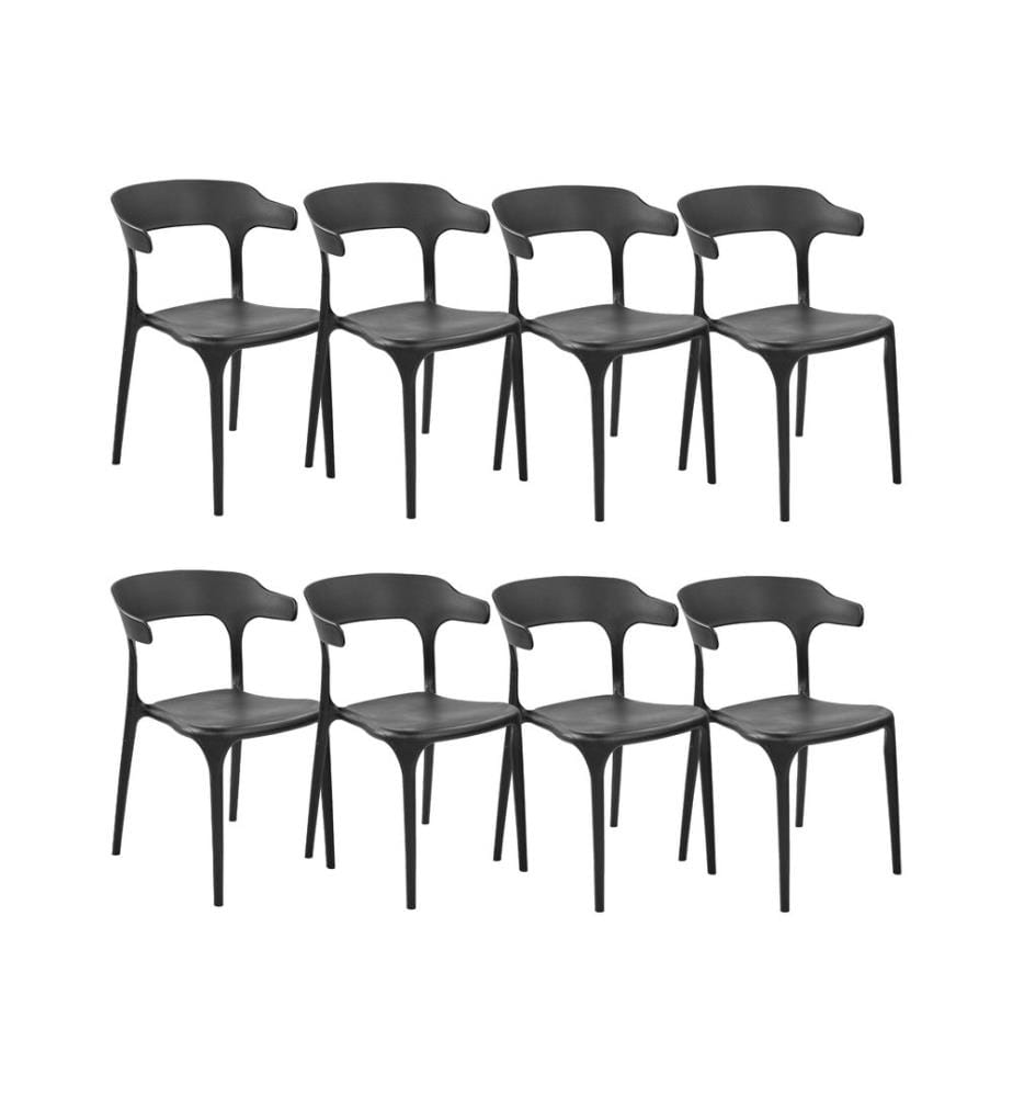 Lot de 8 chaises de salle à manger GUBBIO Noir