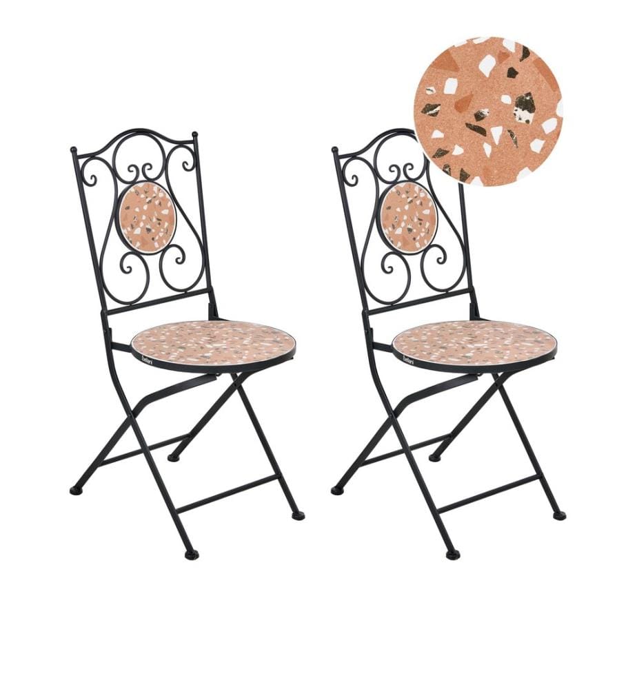 Lot de 2 chaises de jardin ADRANO Pliant Métal Noir