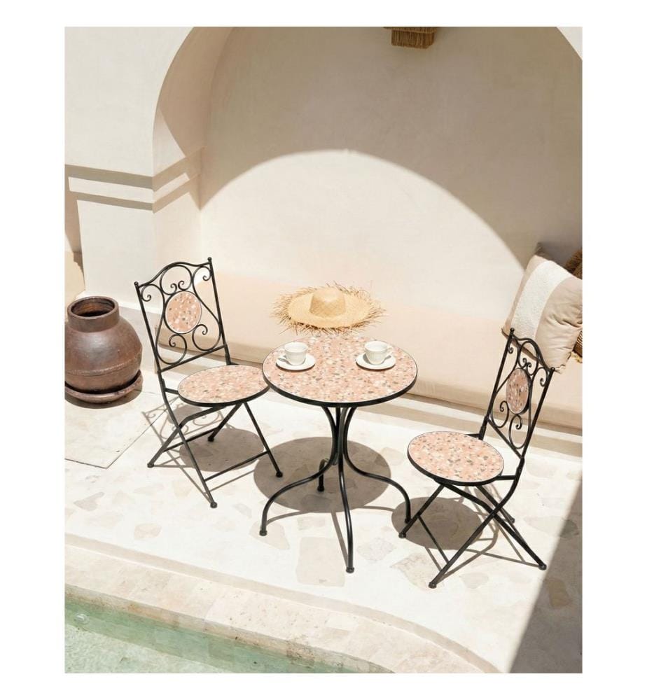 Lot de 2 chaises de jardin ADRANO Pliant Métal Noir