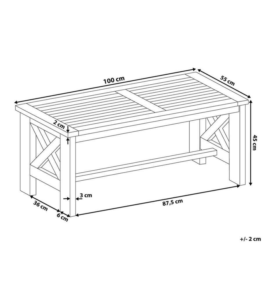 Table de salle à manger de jardin BALTIC 55 cm 100 cm Acacia Blanc