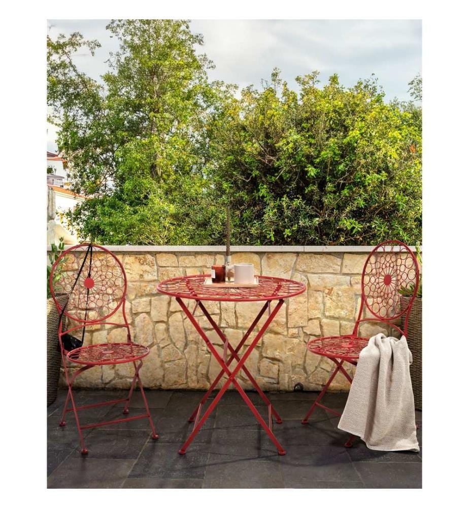 Lot de 2 chaises de jardin SCARIO Métal Rouge