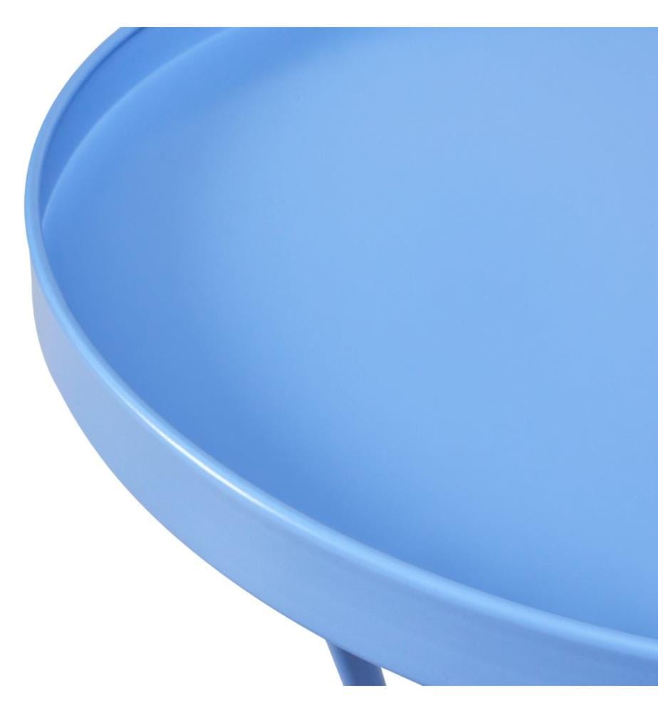 Table d'appoint pour le jardin CAVINIA 40 cm 40 cm Métal Bleu clair