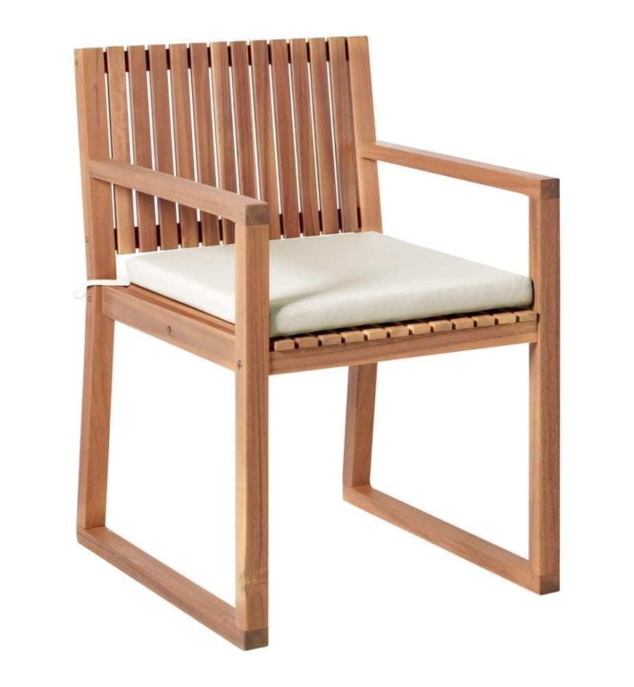 Lot de 2 chaises de jardin avec coussins SASSARI PREMIUM Bois d'acacia certifié Beige clair