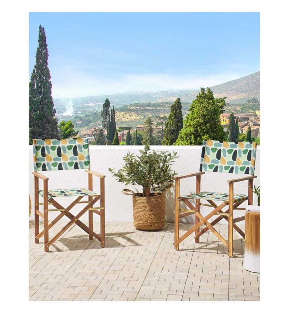 Lot de 2 chaises de jardin CINE Acacia Multicolore