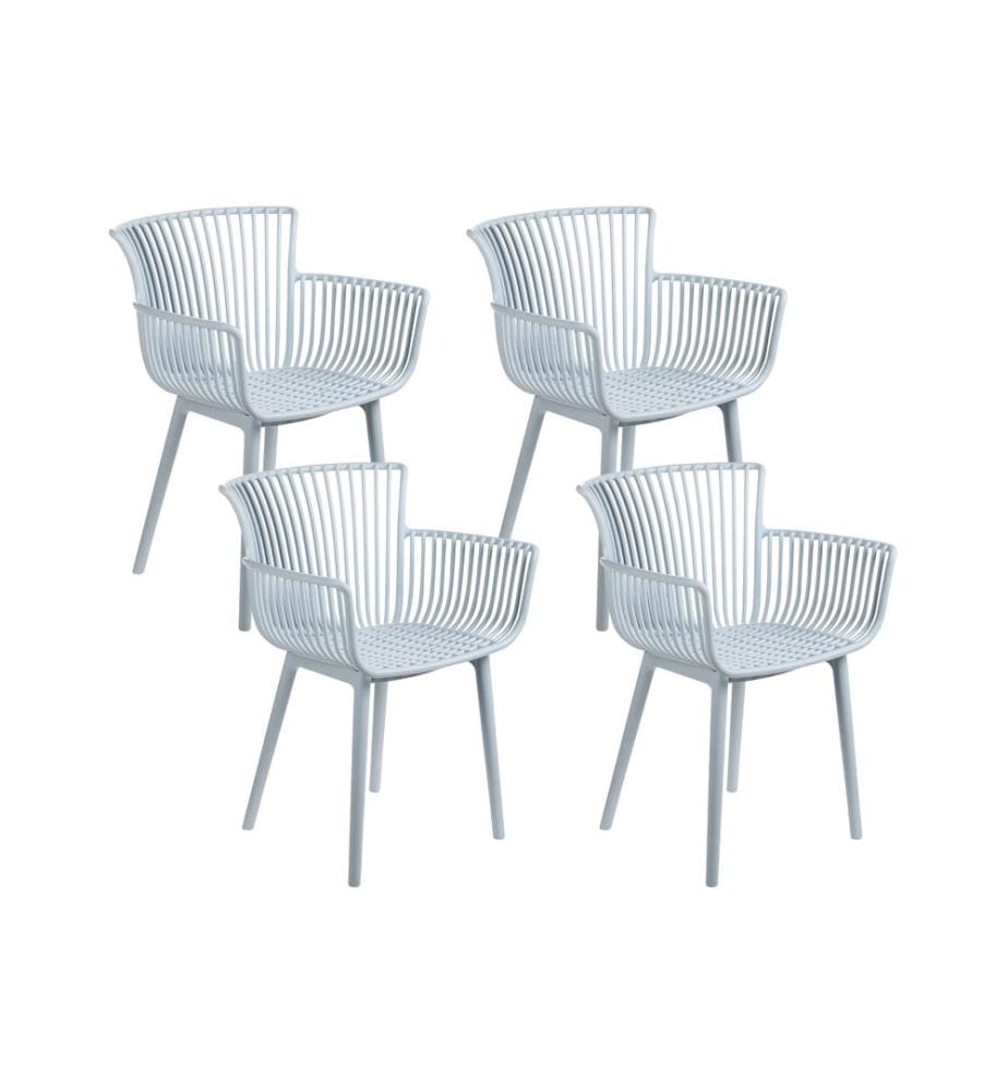 Lot de 4 chaises de jardin PESARO Bleu clair