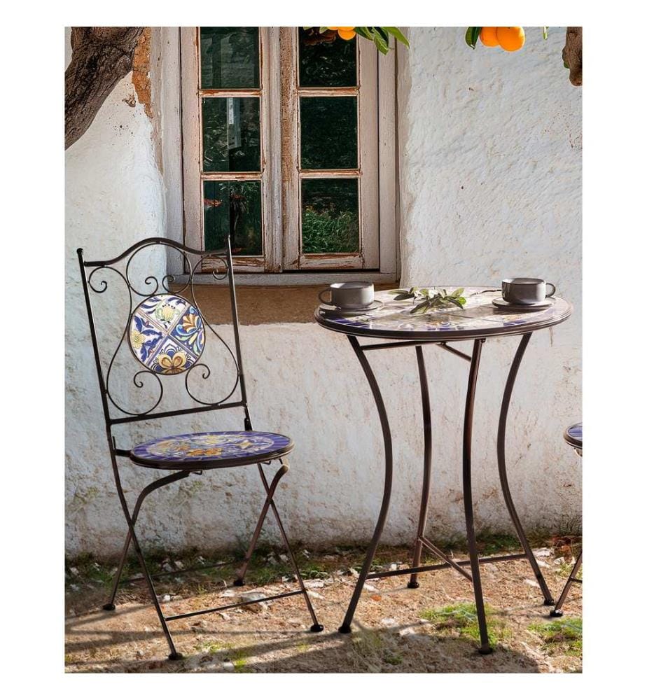 Lot de 2 chaises de jardin CORIANO Pliant Métal Noir