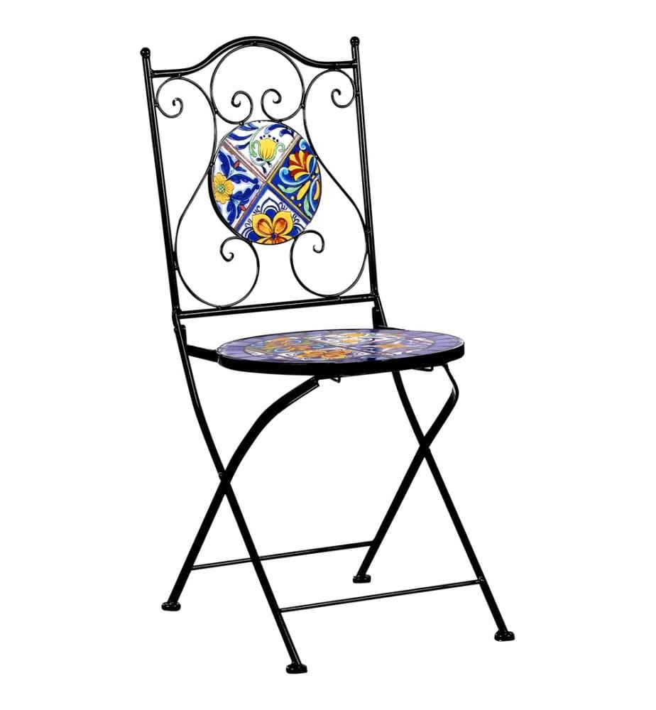 Lot de 2 chaises de jardin CORIANO Pliant Métal Noir