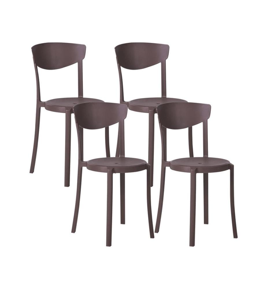 Lot de 4 chaises de jardin VIESTE Marron