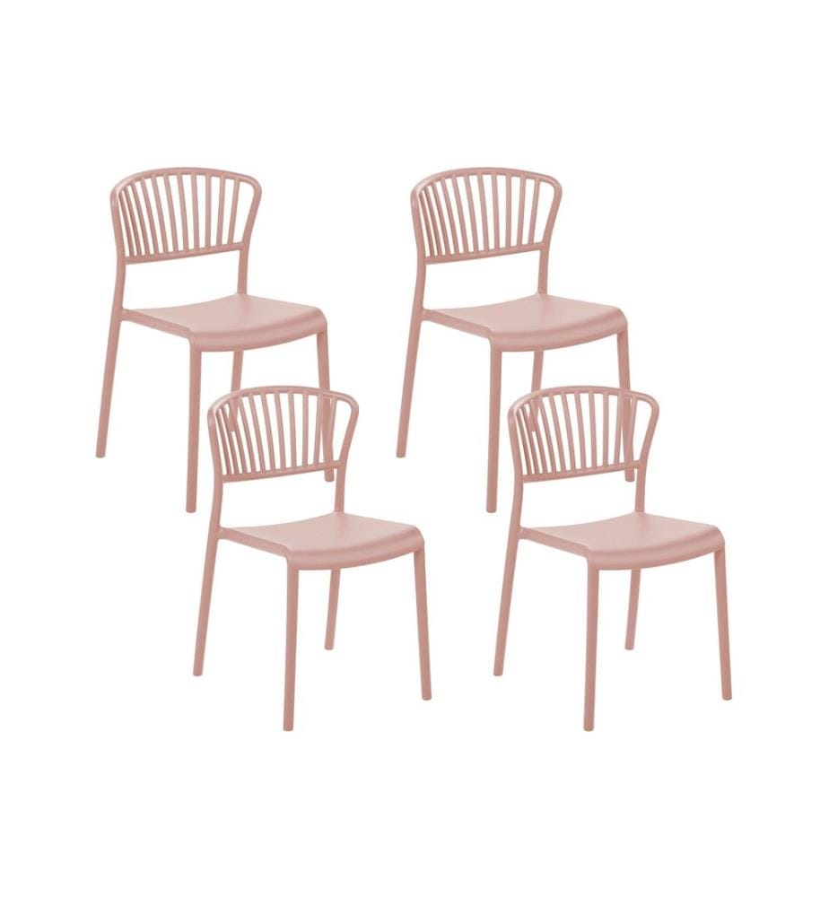 Lot de 4 chaises de jardin GELA Rose pastel