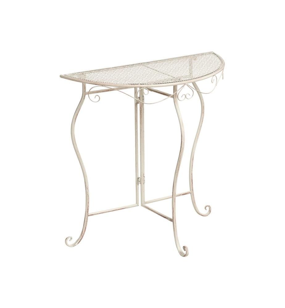 Table bistrot FOLELLI 80 cm 36 cm Métal Beige clair