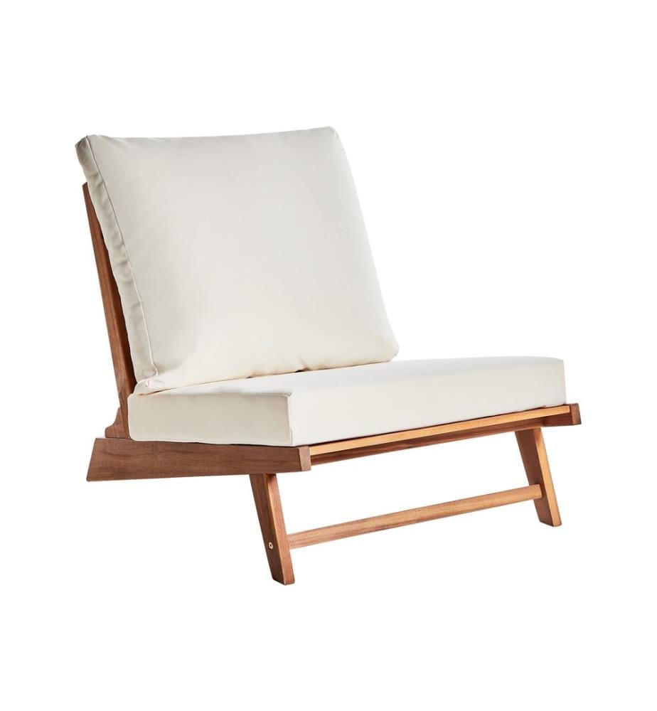 Chaise de jardin avec coussin MICCIANO Acacia Blanc cassé