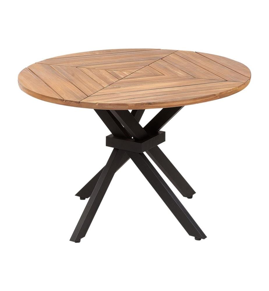 Table de salle à manger de jardin LISSONE 110 cm 110 cm Acacia Marron
