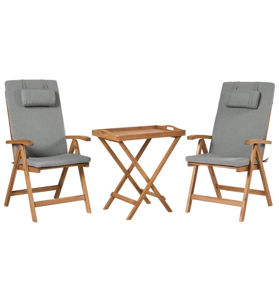 Ensemble bistrot JAVA PREMIUIM Acacia Mélange de gris