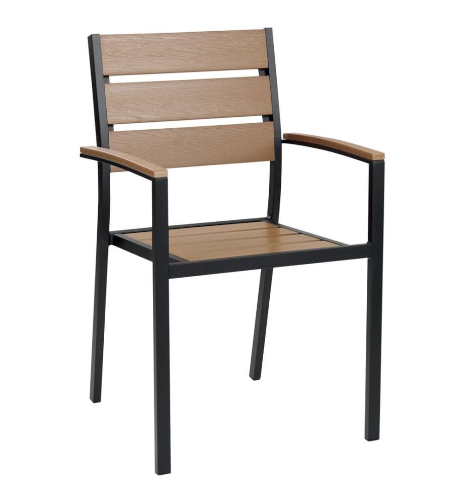 Lot de 6 chaises de jardin VERNIO Marron/noir