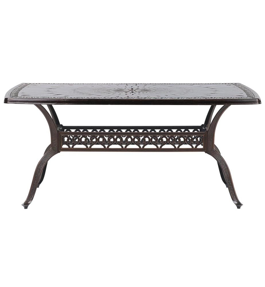 Table de salle à manger de jardin LIZZANO 165 cm 102 cm Métal Marron foncé