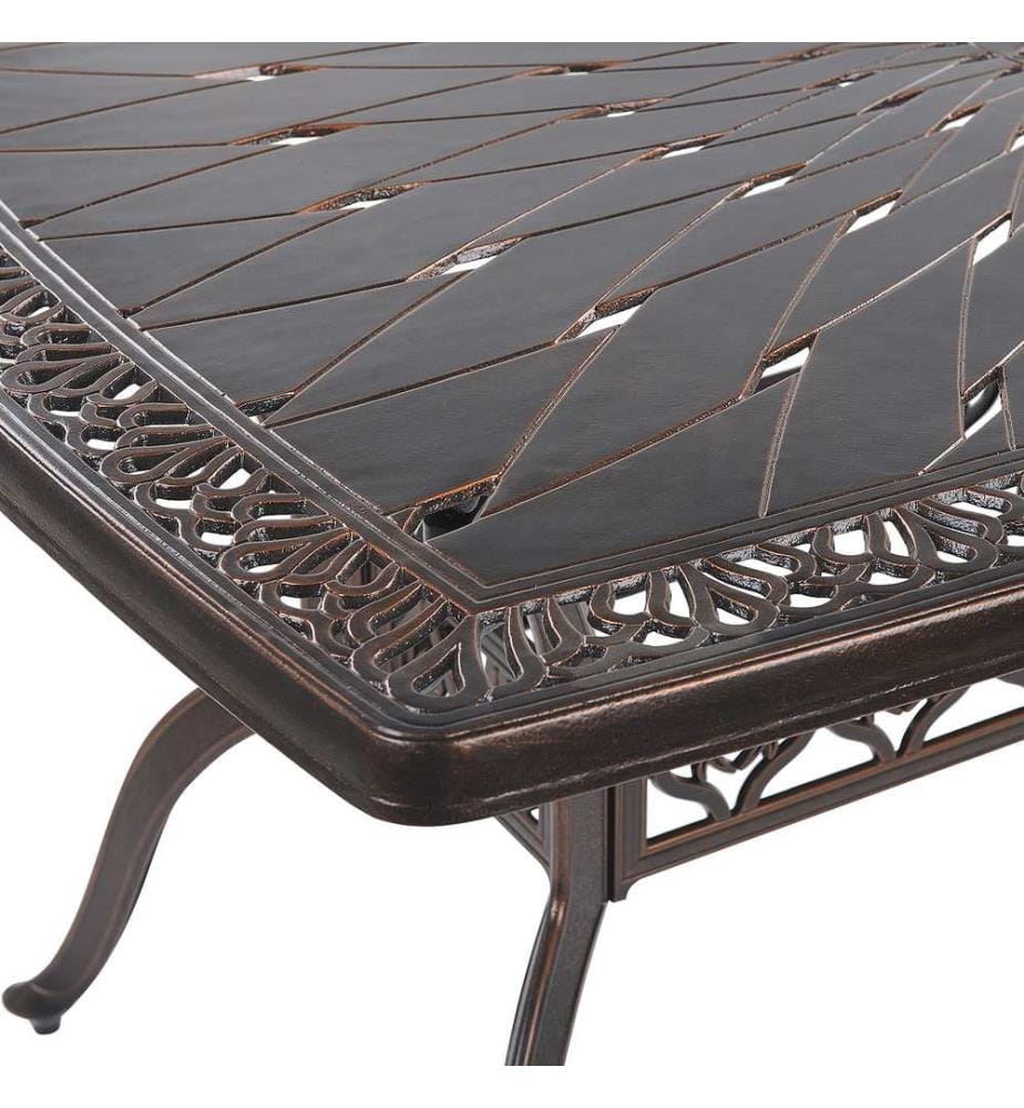 Table de salle à manger de jardin LIZZANO 165 cm 102 cm Métal Marron foncé