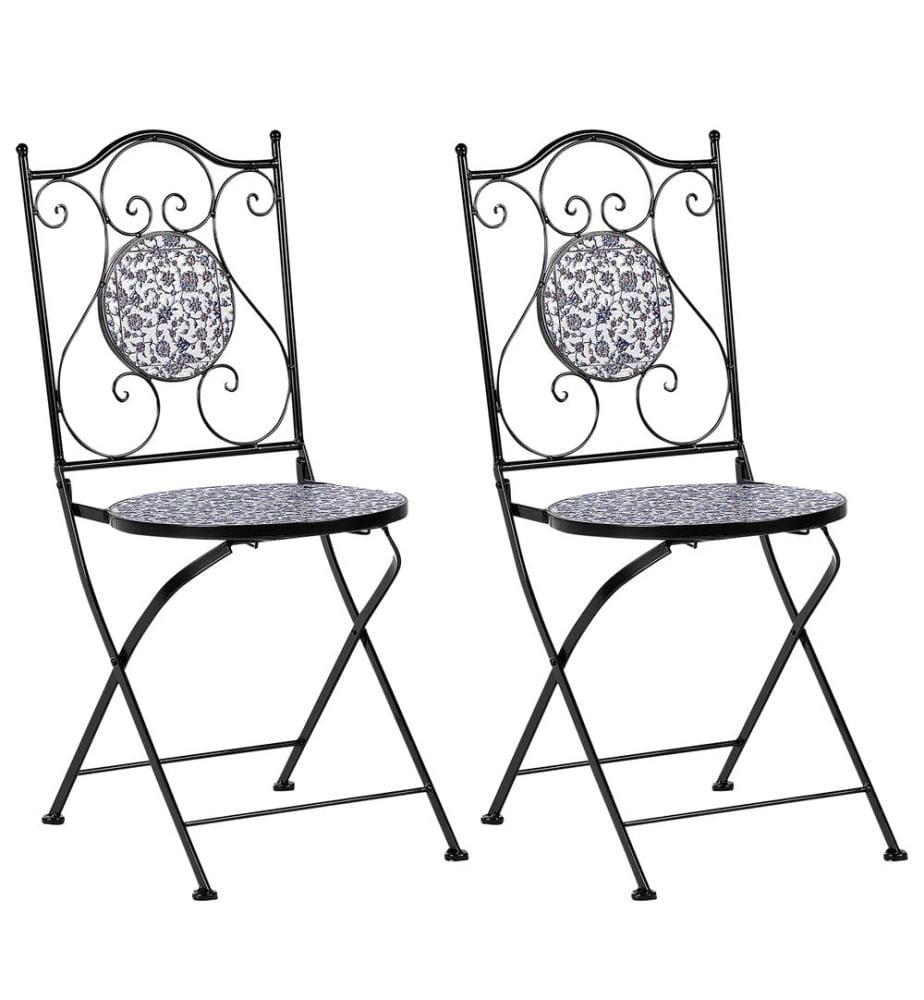 Lot de 2 chaises de jardin CAMPRENA Métal Noir