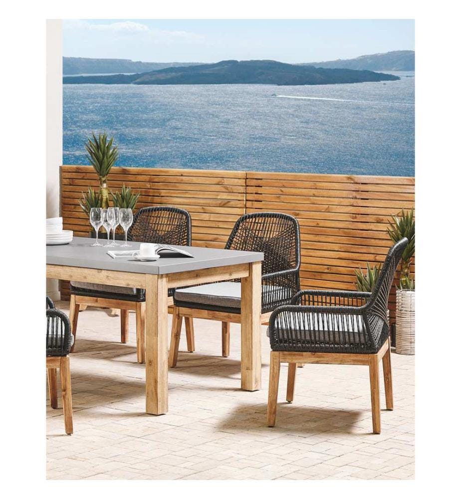 Lot de 2 chaises de jardin avec coussins OLBIA Matière synthétique Noir