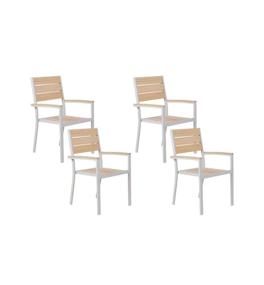 Lot de 4 chaises de jardin PRATO Beige