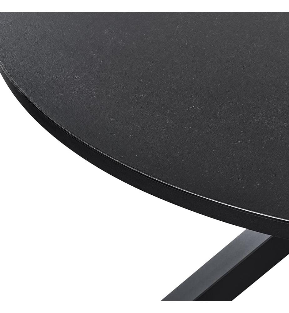 Table de salle à manger de jardin MALETTO 120 cm 120 cm Verre Noir