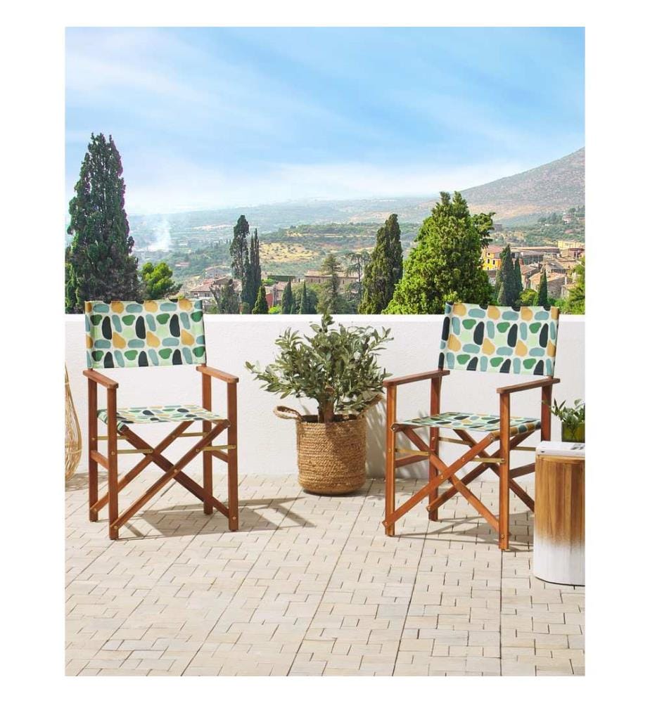 Lot de 2 chaises de jardin CINE Acacia Multicolore