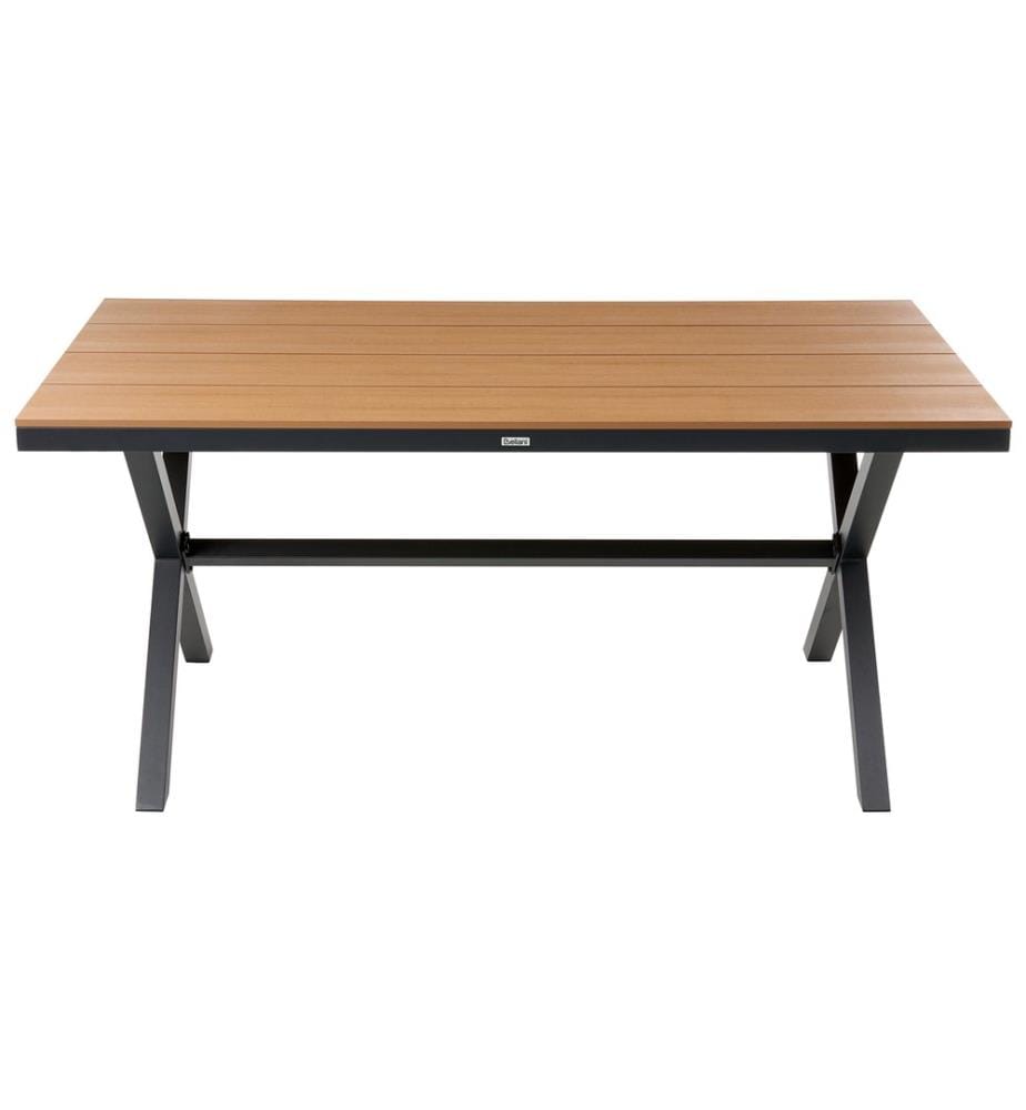 Table de salle à manger de jardin TIANO 160 cm 90 cm Métal Noir