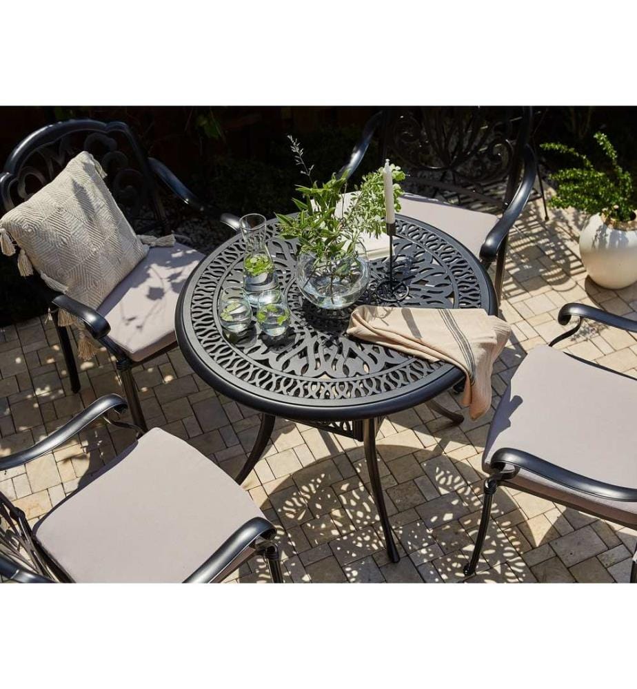 Table bistrot ANCONA 90 cm 90 cm Métal Noir