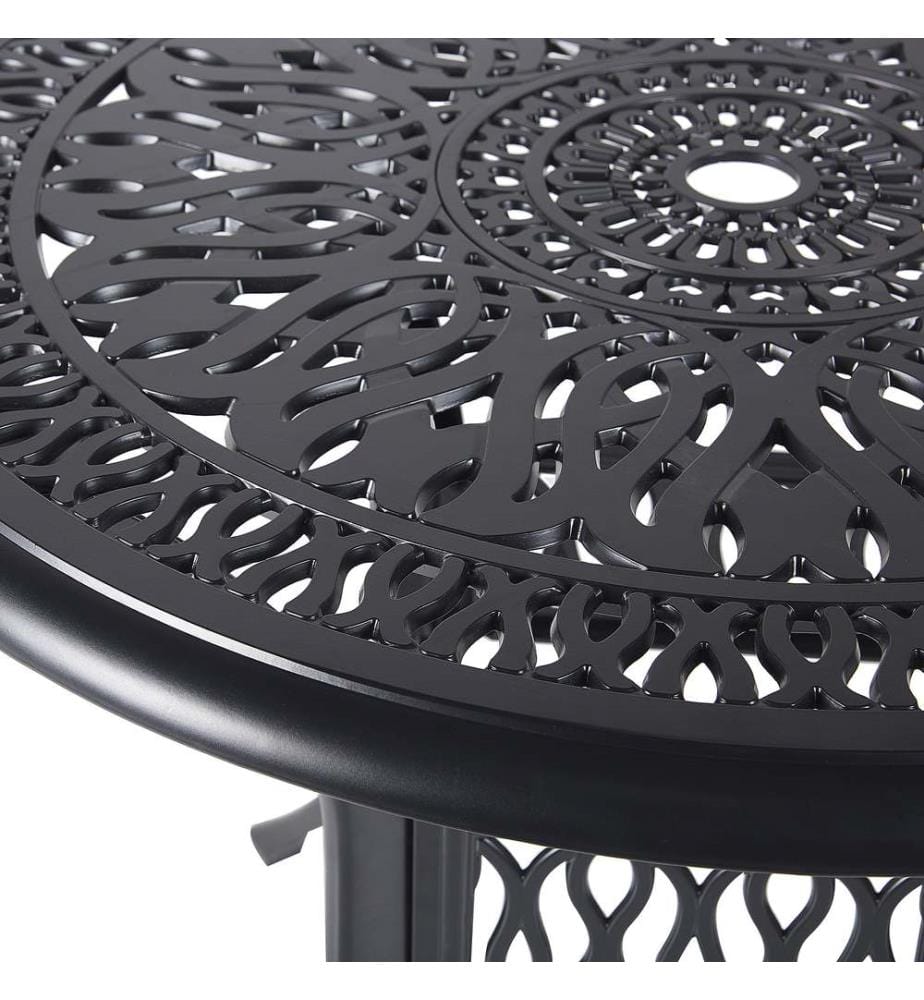 Table bistrot ANCONA 90 cm 90 cm Métal Noir