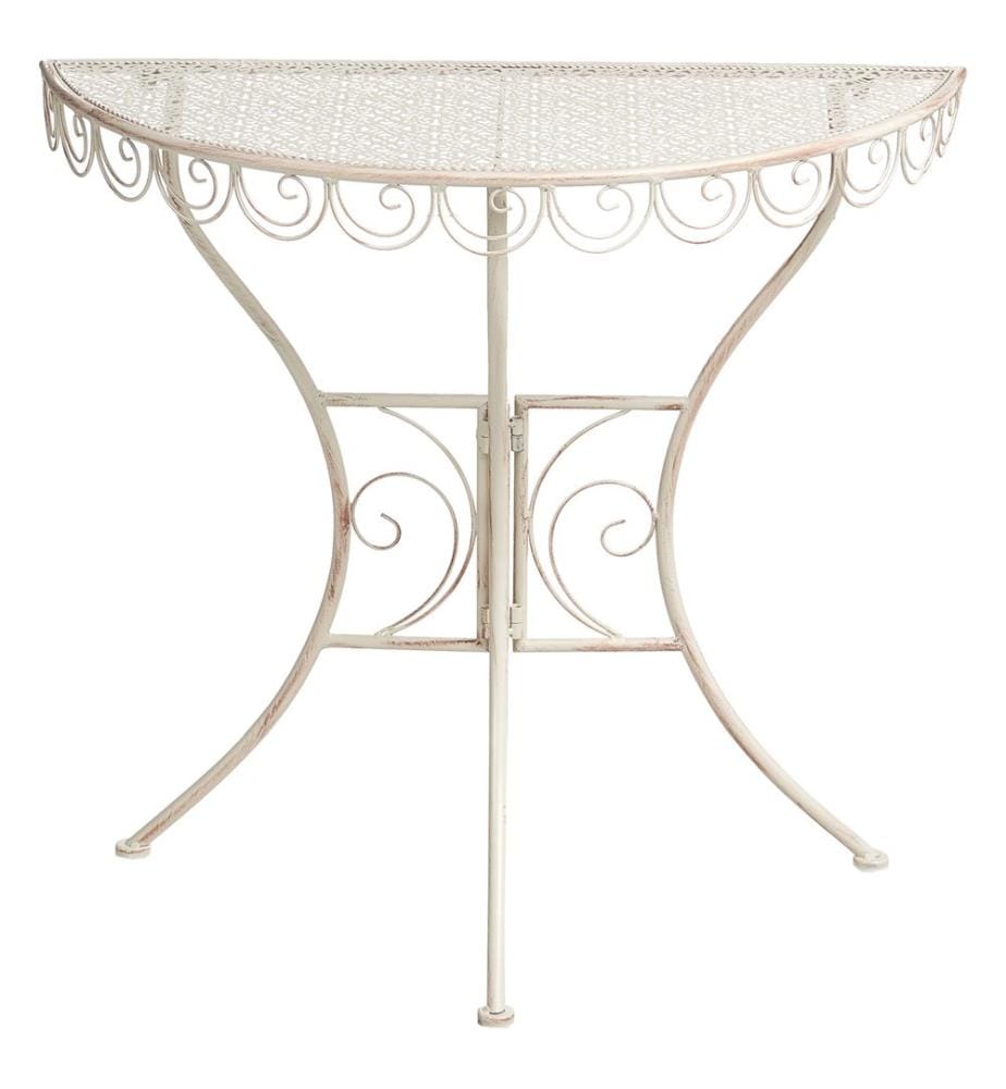 Table bistrot JUINA 80 cm 36 cm Métal Beige clair