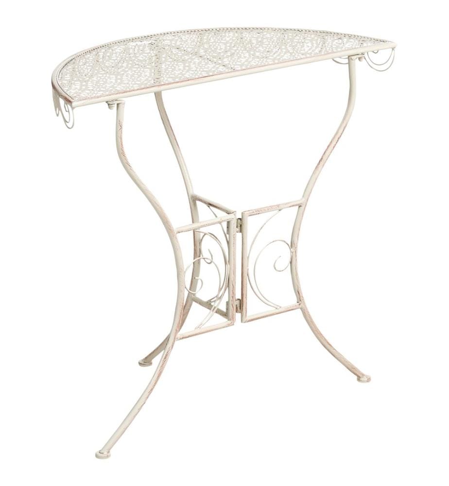 Table bistrot JUINA 80 cm 36 cm Métal Beige clair