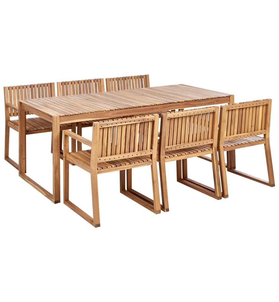 Salle à manger de jardin 6 places SASSARI II Bois d'acacia certifié Marron clair