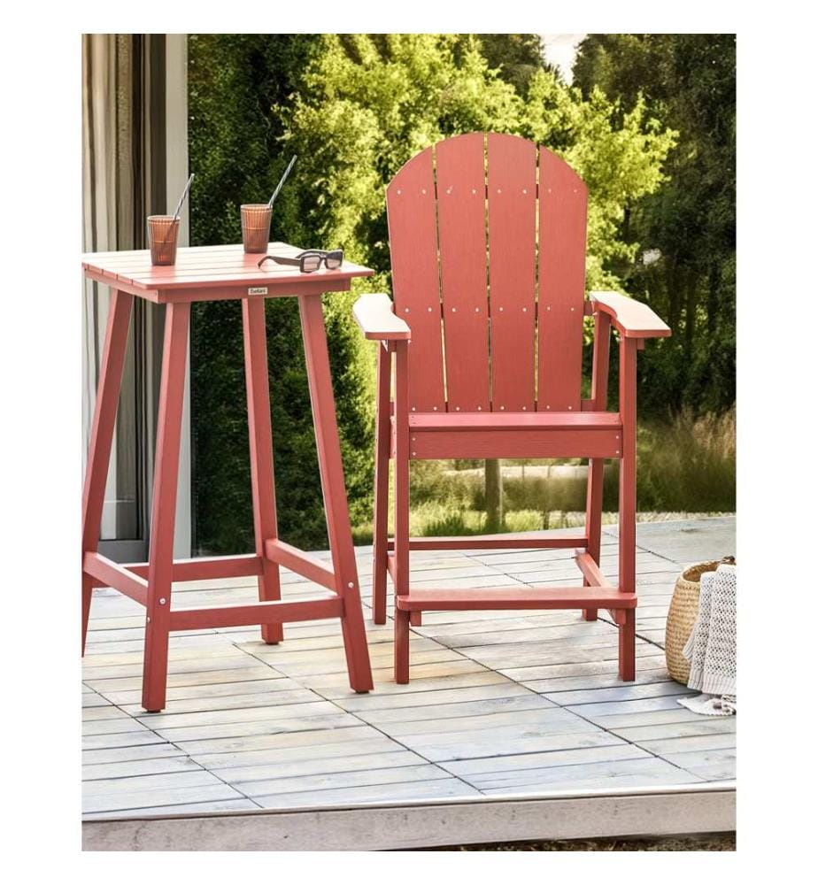 Chaise de bar de jardin ADIRONDACK Matière synthétique Rouge
