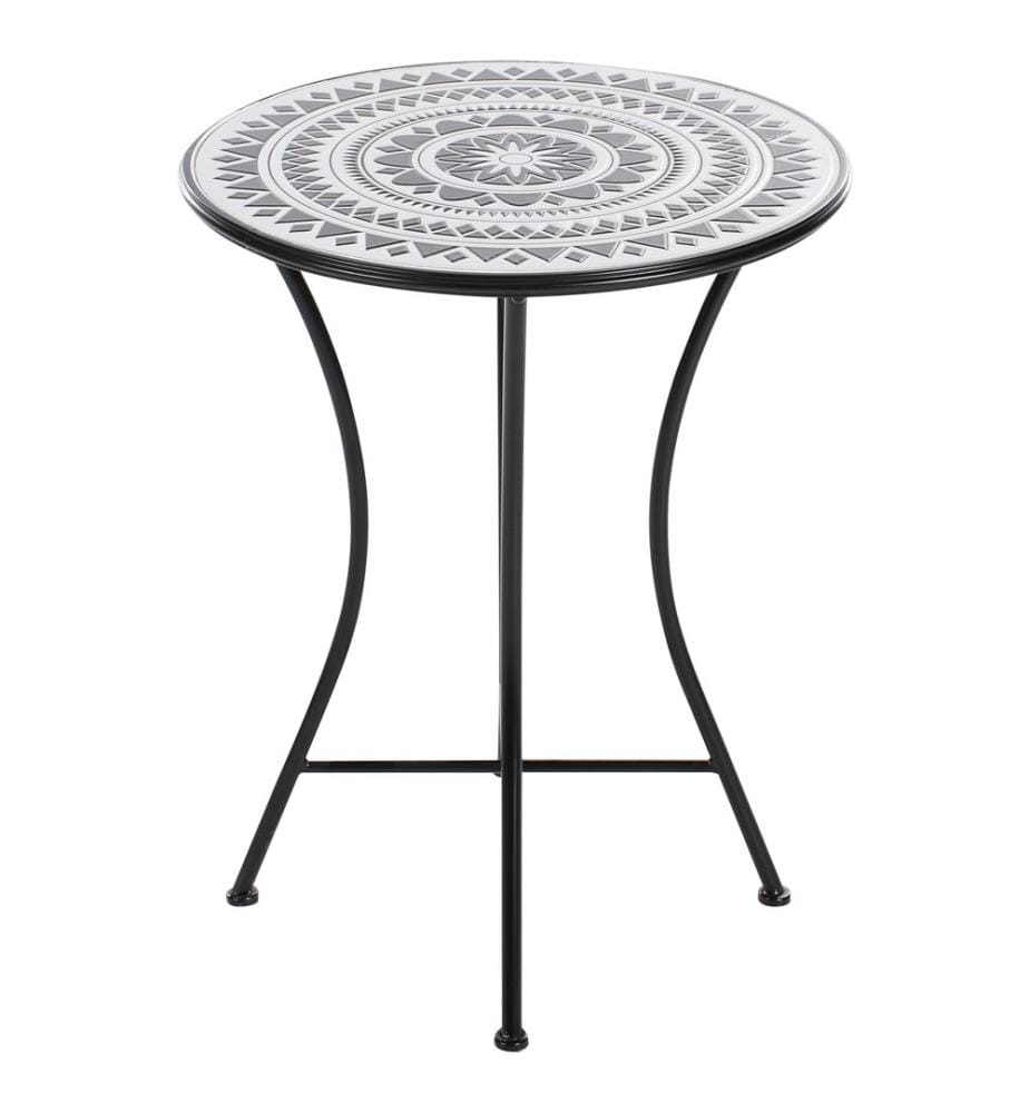 Table bistrot COMISO 60 cm 60 cm Métal Noir/blanc