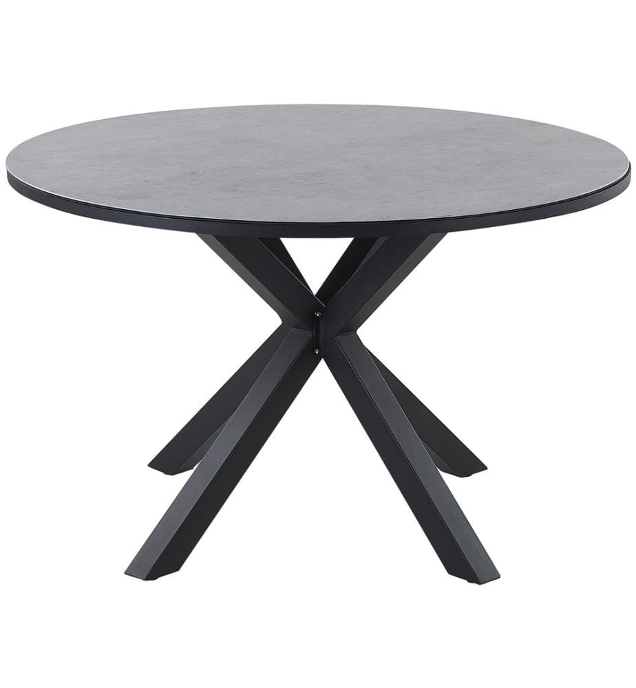 Table de salle à manger de jardin MALETTO 120 cm 120 cm Verre Gris
