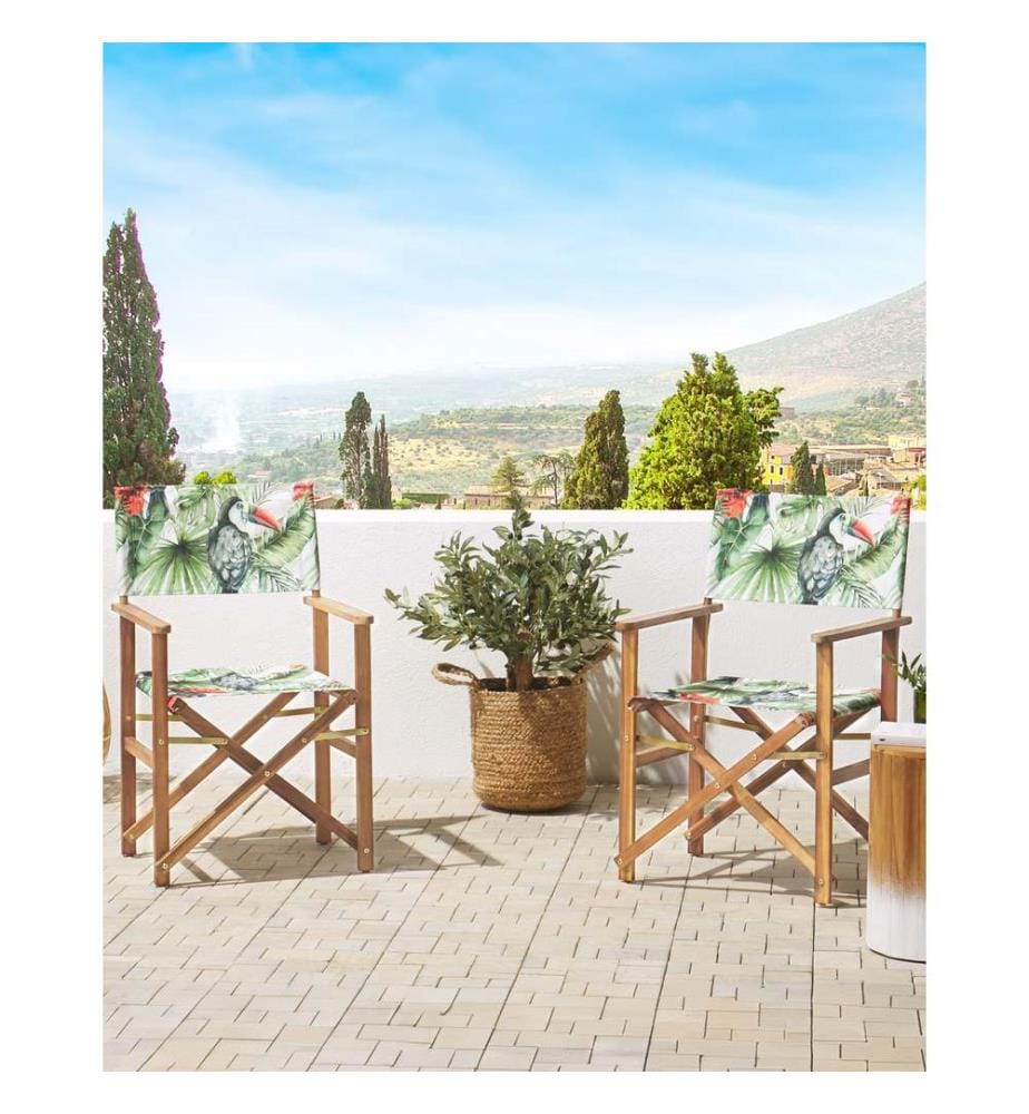 Lot de 2 chaises de jardin CINE Acacia Vert