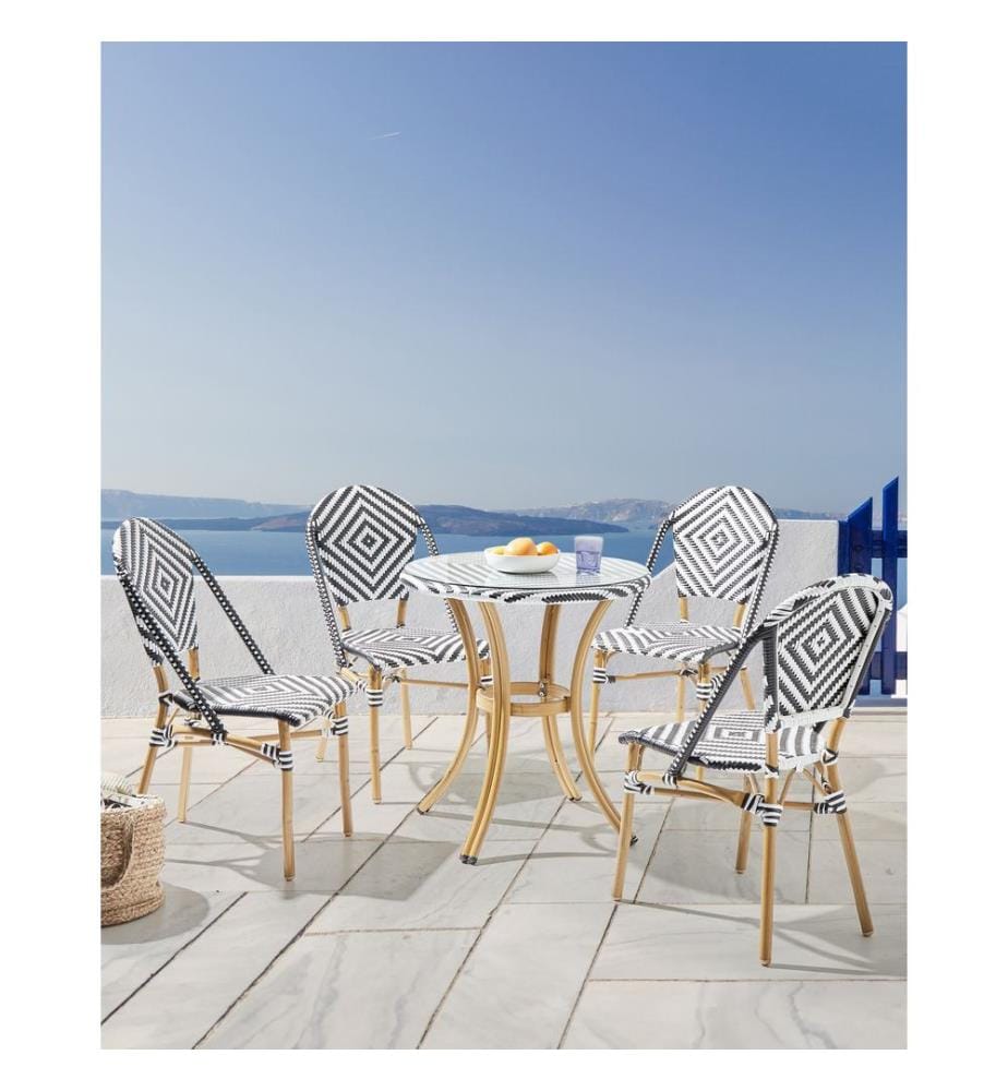 Lot de 4 chaises RIFREDDO Noir/blanc