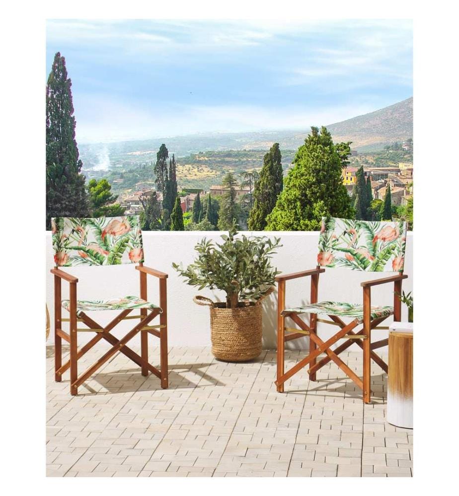 Lot de 2 chaises de jardin CINE Acacia Marron foncé