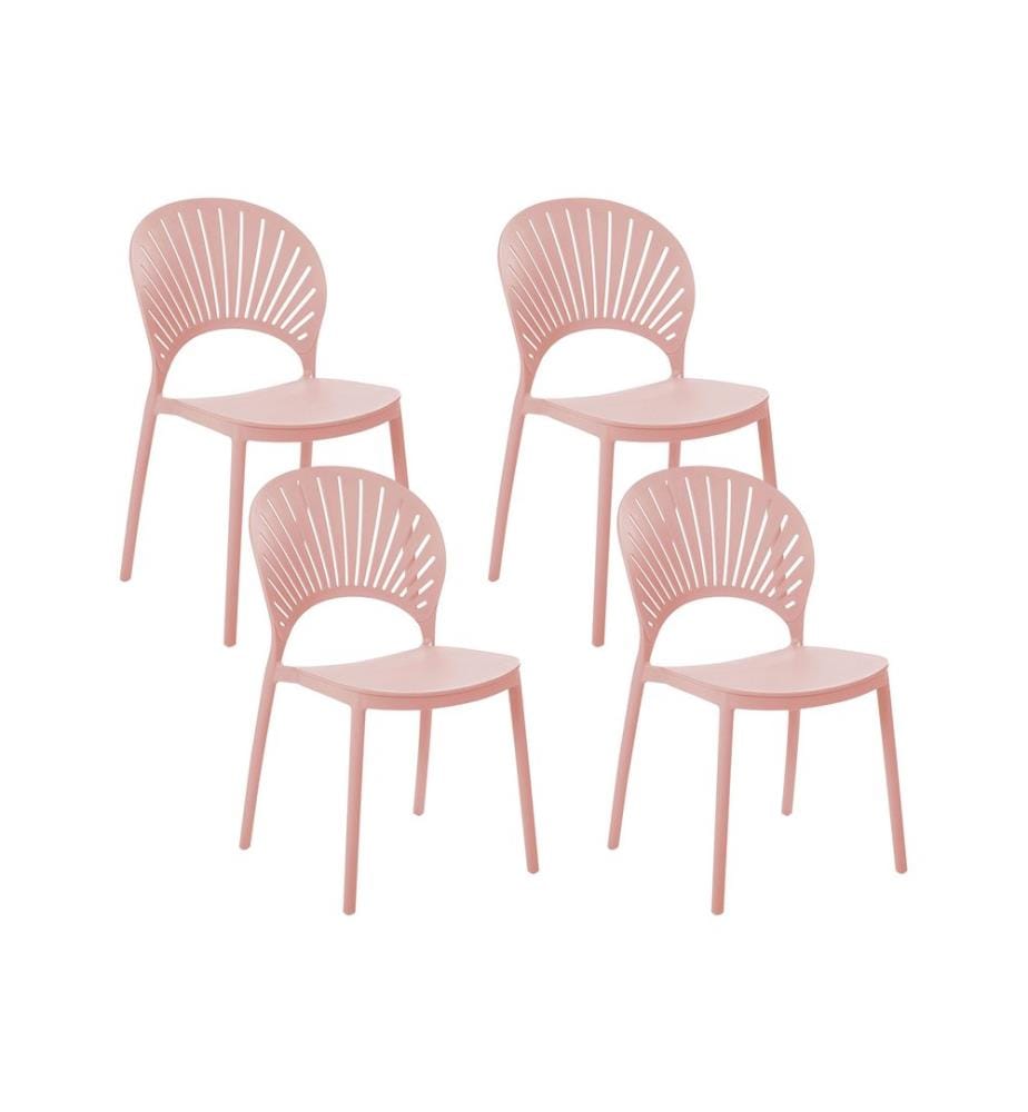 Lot de 4 chaises de jardin OSTIA Rose pastel