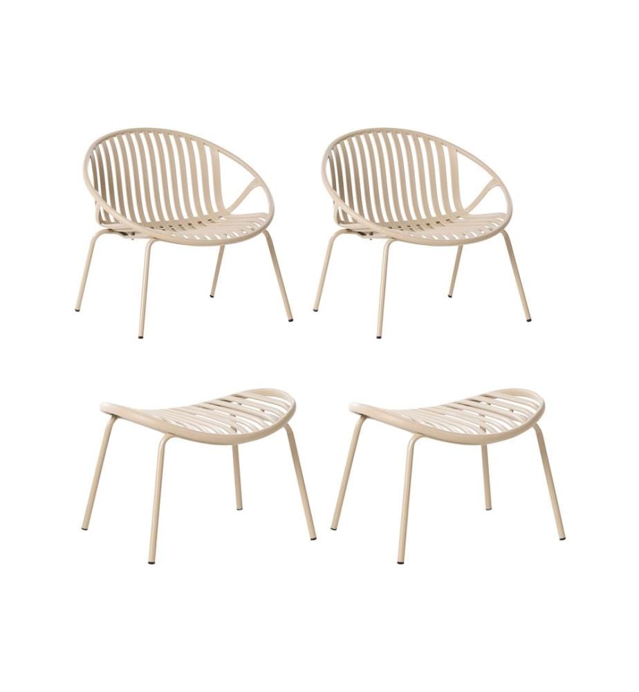 Lot de 2 chaises de jardin CASPERIA Beige sable