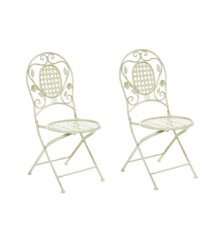 Lot de 2 chaises de jardin BIVIO Pliant Métal Vert clair