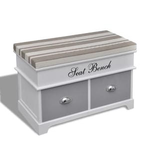 Schrank Sitzbank Truhenbank +Kissen+2 Schublade