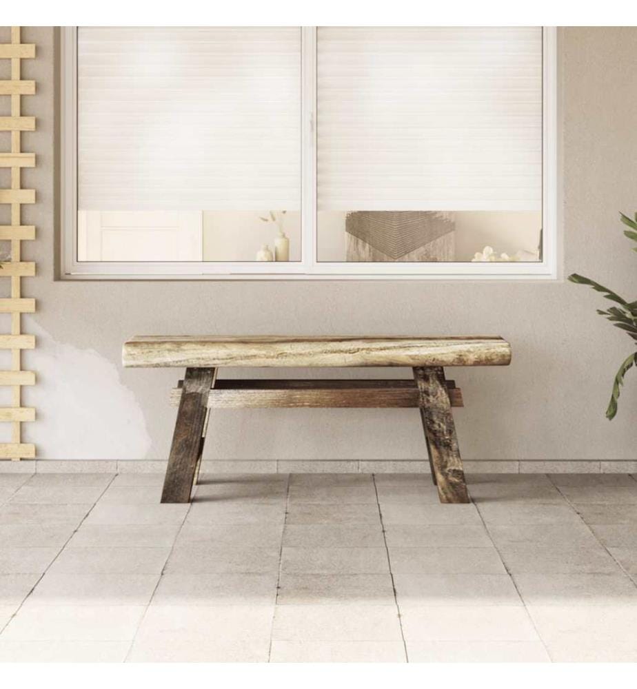 Banc bois de récupération mélangé et teck massif 100x28x43 cm