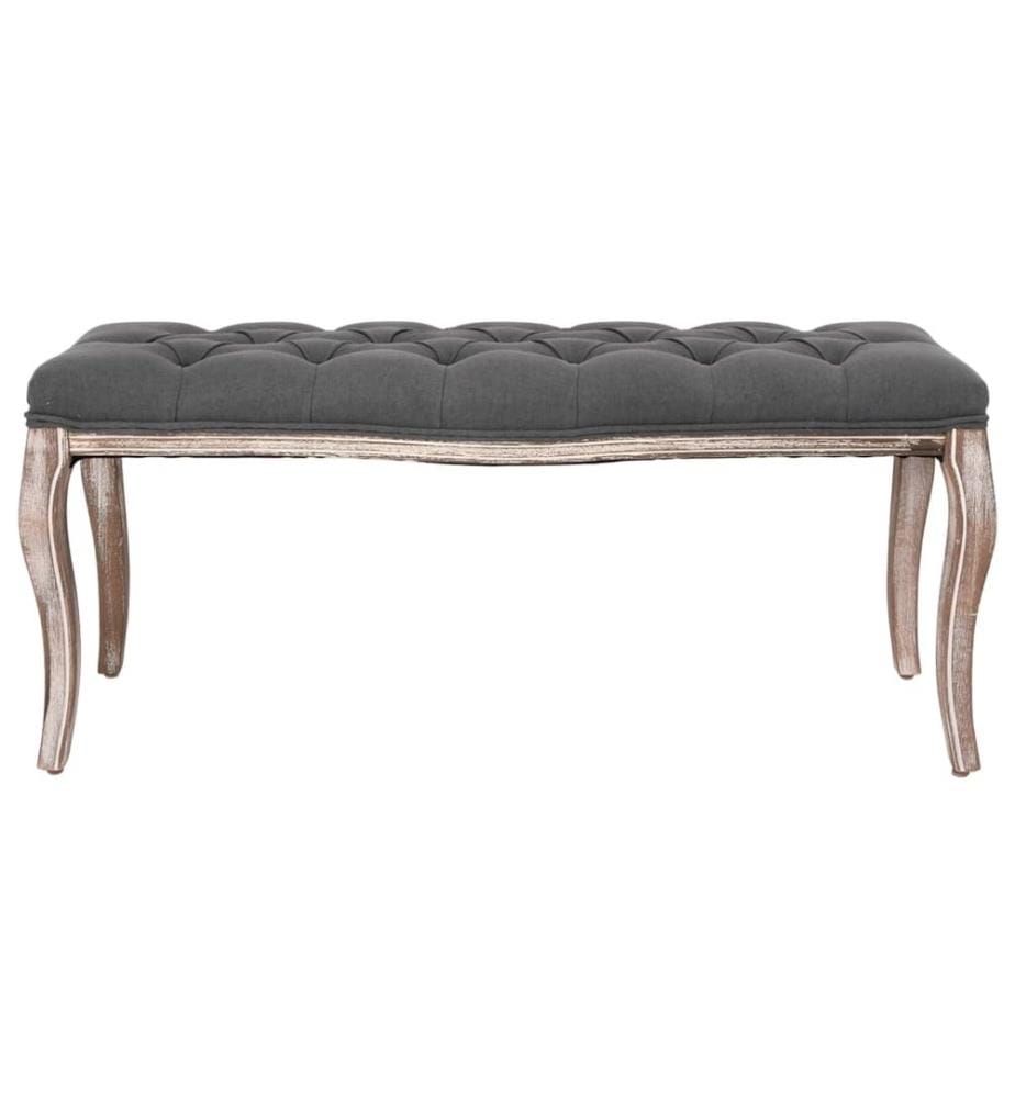 Banc Lin Bois solide 110x38x48 cm Gris foncé